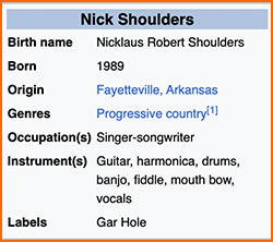 Nick Shoulders New Country Artist