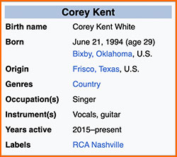 corey kent new country artist