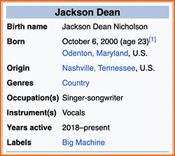 new country artist jackson dean