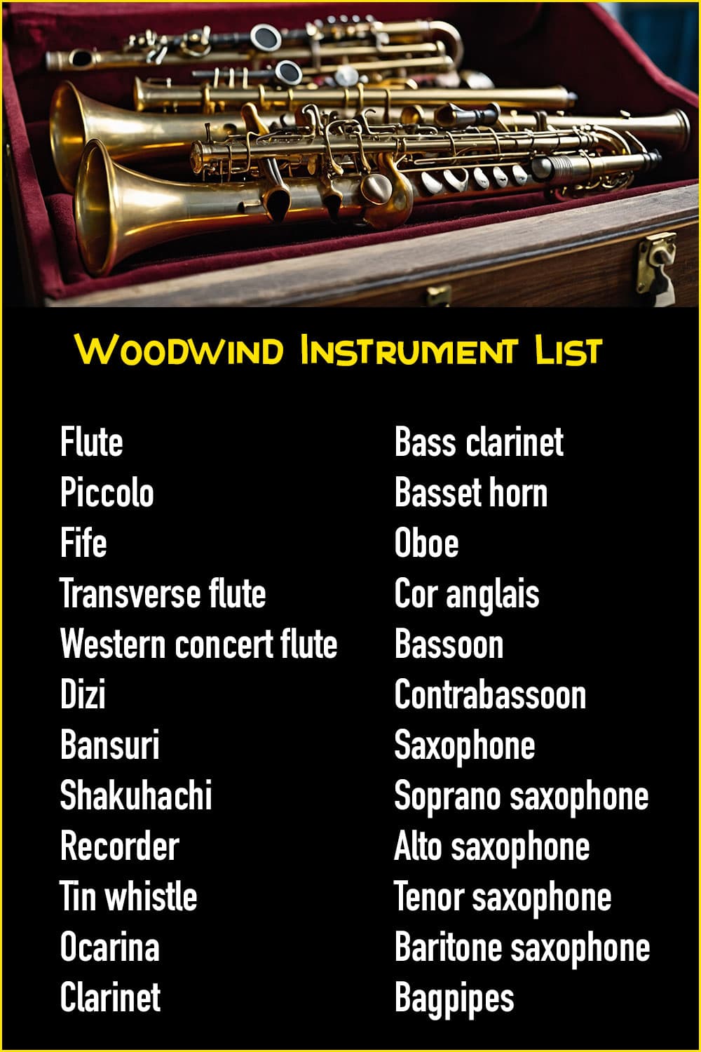 woodwind instruments list